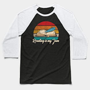 Reading is my jam Vintage Read teacher Baseball T-Shirt